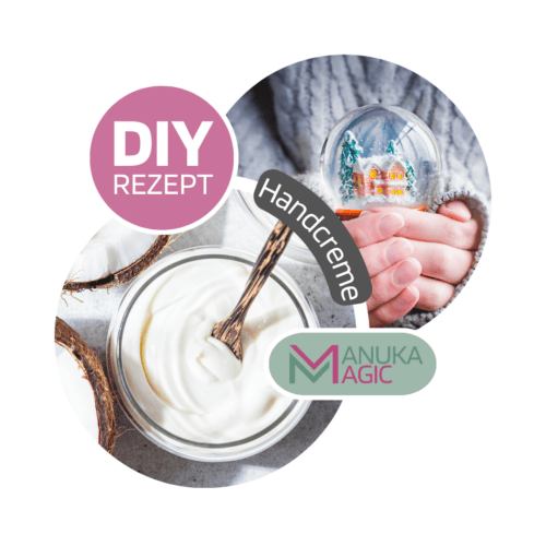 Weihnachtliche Handcreme für den Winter mit Schneeflocken (Glitzer)