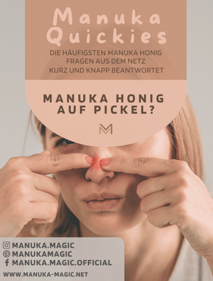Manuka Honig auf Pickel Akne Mitesser Unreine Haut